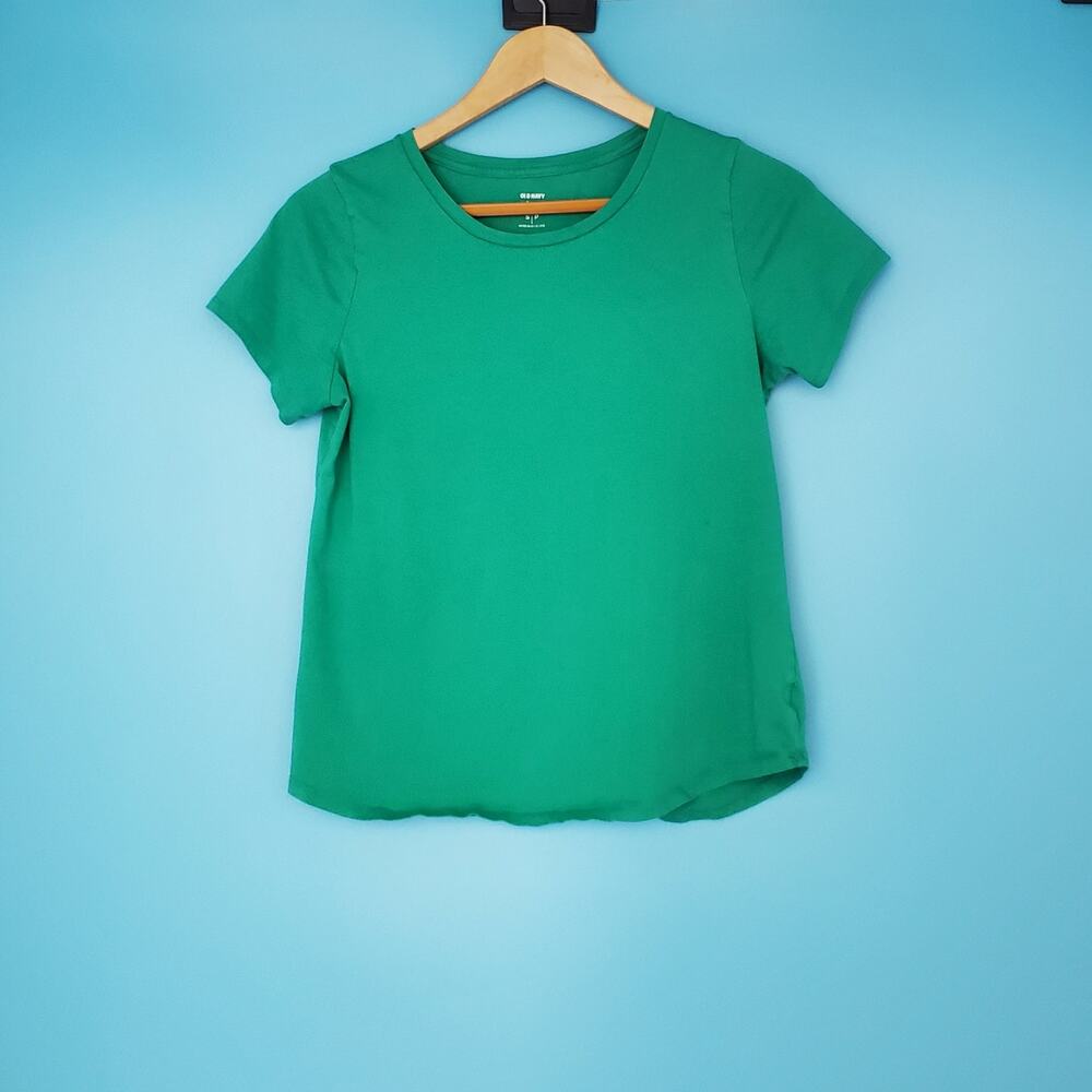 Old Navy Top Size Small Relaxed Short Sleeve Green Crew Neck